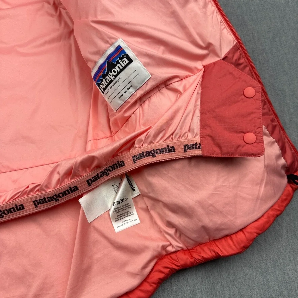 Patagonia Jacket Girls Large Orange Pine Grove Insulated Puffer Ski Quilt Hooded